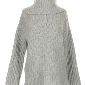 Maeve Anthropologie Large Cozy Gray Turtleneck Sweater
